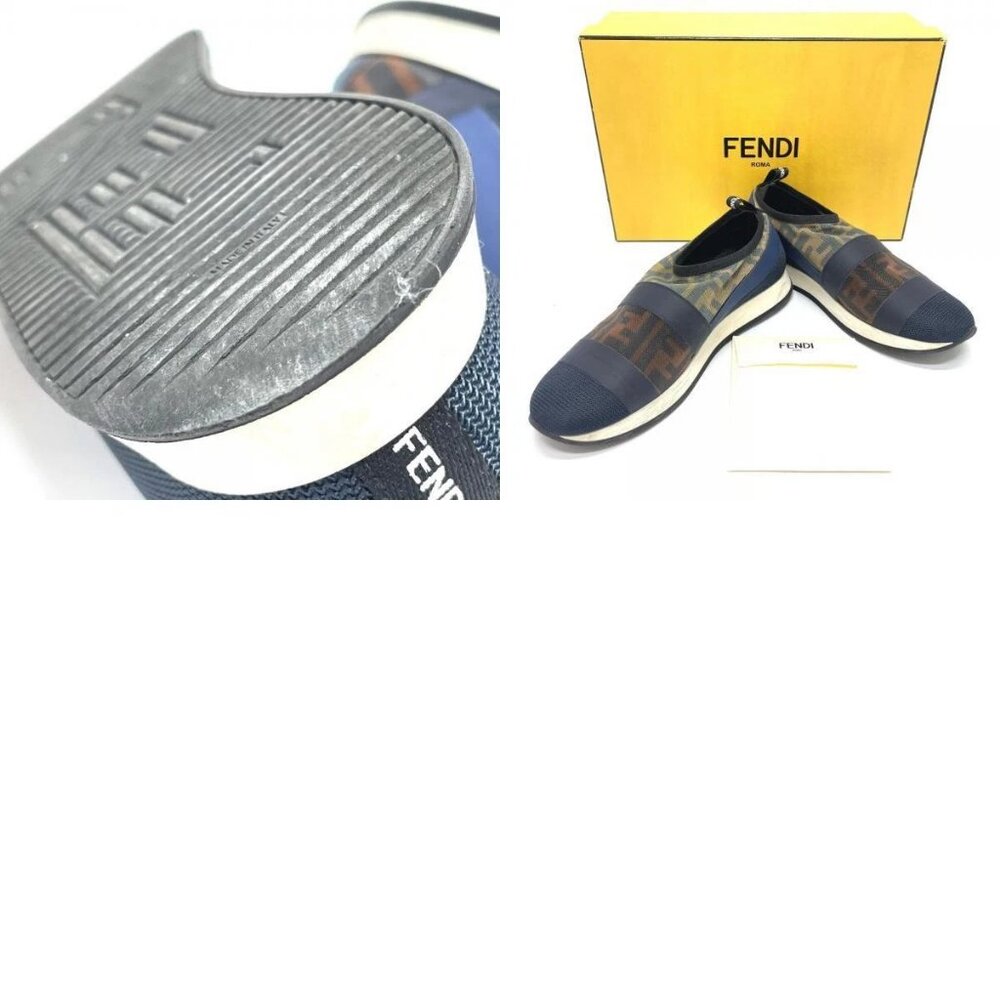 FENDI Sports Zucca FF Sneakers mesh Brown x navy